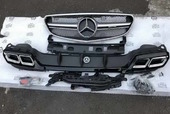 Mercedes E W212 2013-2017 задний диффузор с насадками+решетка радиатора