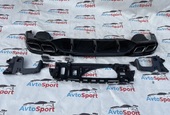w213 AMG 6.3 диффузор в спорт и амг бампер  чёрный кант с насадками  